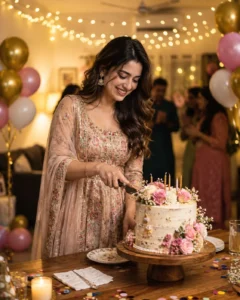Birthday Cake Cutting Portrait Prompt