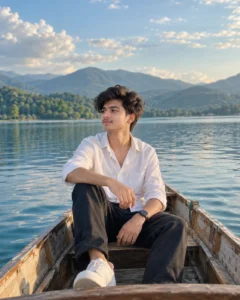 Calm Lake Aesthetic Boat Prompt