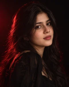 Close-Up Red Studio Beauty Portrait