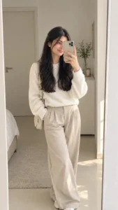 Minimal White Mirror Selfie Prompt