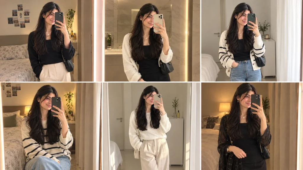 Mirror Selfie Instagram Restyle AI Photo Editing Prompt