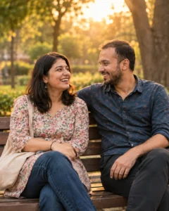 Park Bench Candid Couple Prompt