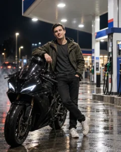 Petrol Pump Bike Photo Prompt