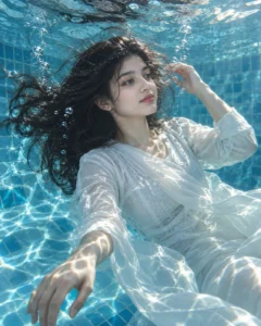 Pool Underwater Fashion Prompt for Girls