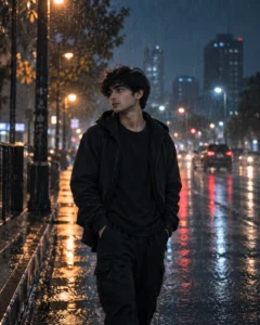 Rainy Street Heartbreak Portrait