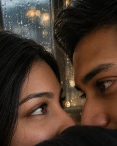 Rainy Window Couple Eyes Prompt