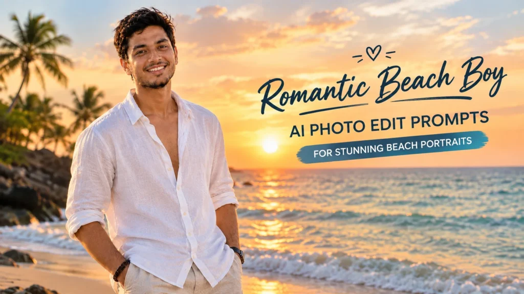 Romantic Beach Boy AI Photo Edit Prompt 2026