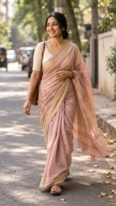 Street Style Blurry Saree Prompt