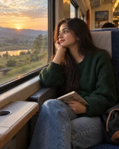 Train Window Journey Prompt for Girls