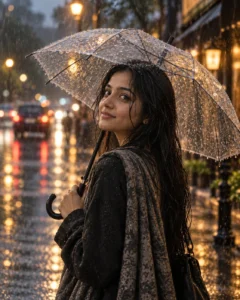 Transparent Umbrella Rain Portrait