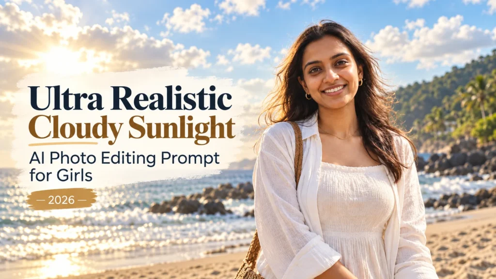 Ultra Realistic Cloudy Sunlight AI Photo Editing Prompt for Girls 2026