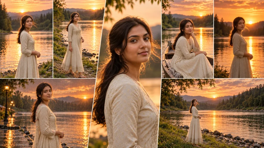 Ultra Realistic Sunset River AI Photo Editing Prompt for Girls 2026 Ultra Realistic Sunset River AI Photo Editing Prompt for Girls 2026
